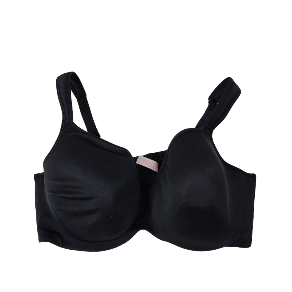 Cacique Womens 44DD Smooth Balconette Bra Black Underwire Lightly Lined Stretch‎